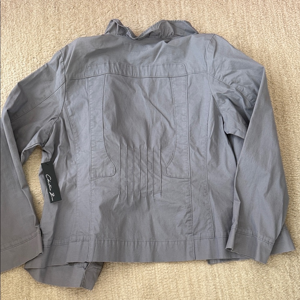 Gray Ruffled Blazer - Picture 6 of 7